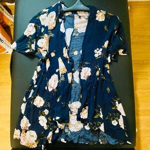 Open Front Floral Cover Up